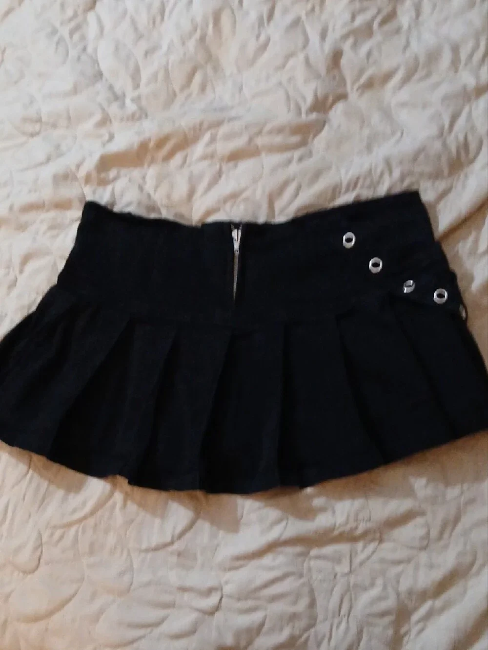 Vtg TRIPP Pleated Skirt With Side V Grommets